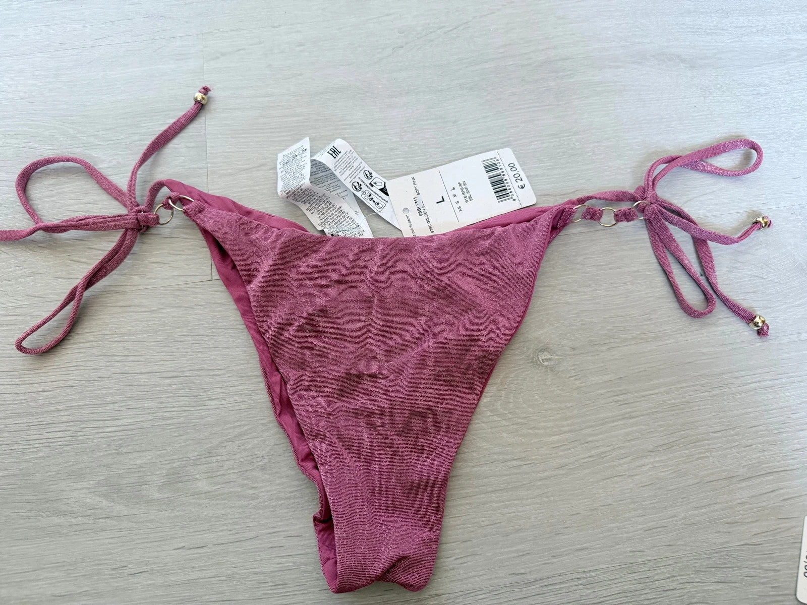 Ensemble bikini rose brillant calzedonia  – détails dorés