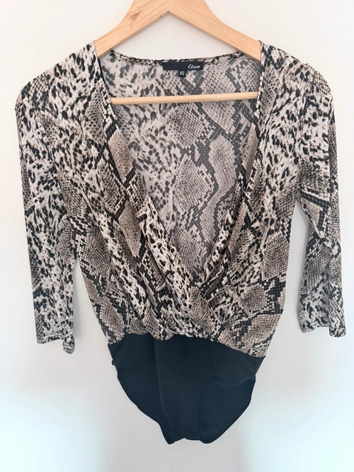 Body cache-cœur Etam imprimé serpent – Taille XS
