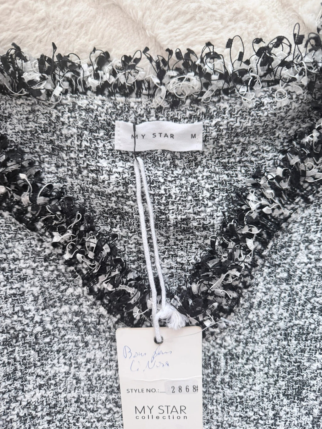Robe tweed grise et noire My Star – Style chic & élégant – Taille M