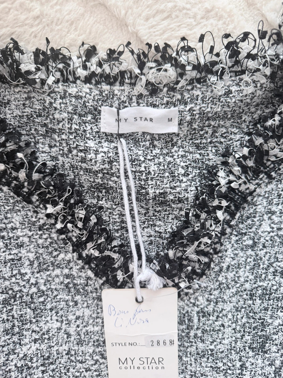 Robe tweed grise et noire My Star – Style chic & élégant – Taille M
