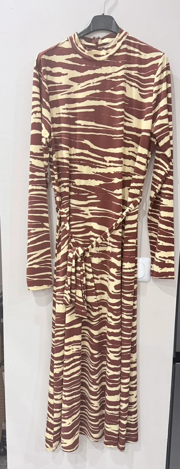 Robe longue H&M imprimé zèbre marron & beige – Taille L