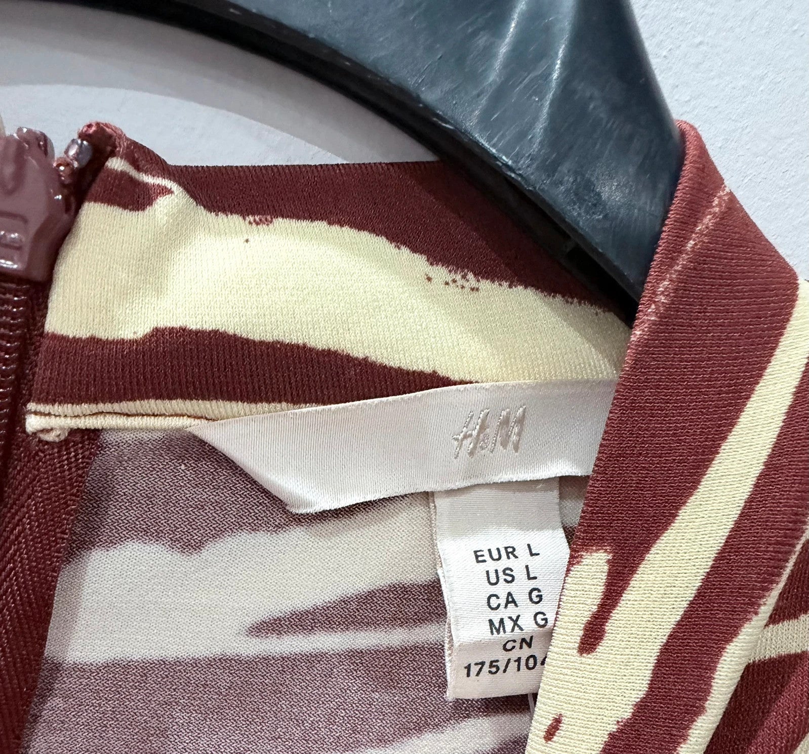 Robe longue H&M imprimé zèbre marron & beige – Taille L