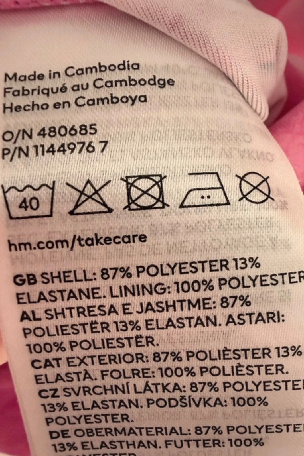 Body H&M rose à imprimé floral – Taille S – Très bon état