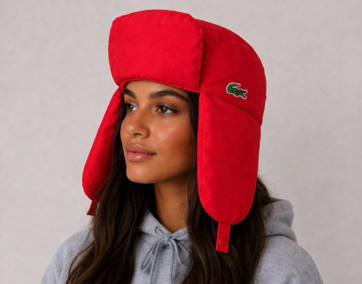 Bonnet chapka rouge Lacoste taille M